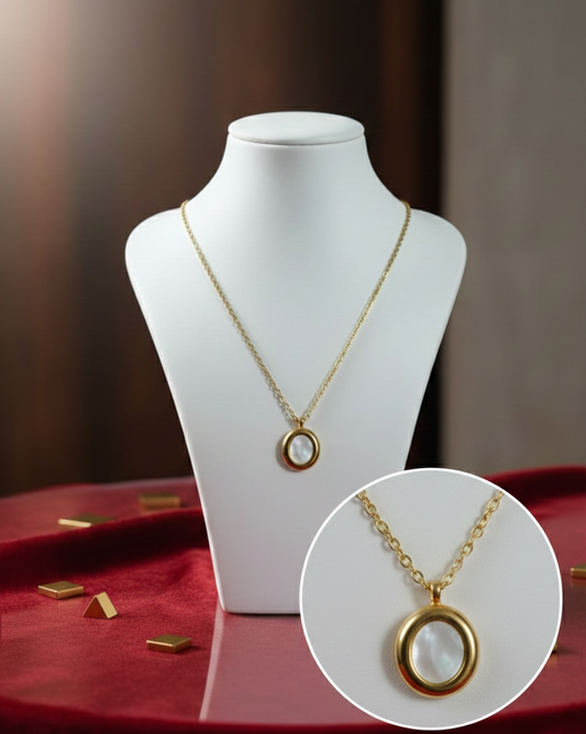 Elegant Stainless Steel Pendant Necklace, Inspired by Opal Look (Not Real Opal) - AK Jewellery